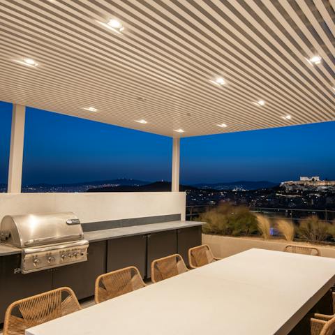 Dine alfresco on the shared rooftop terrace