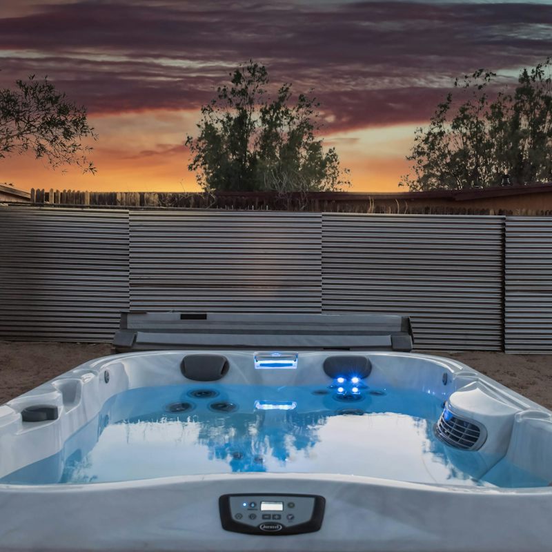 Look forward to easing tired muscles in the hot tub after long hikes through the desert