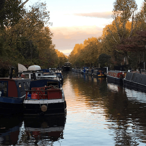 Wander down to the canal just five minutes from your home