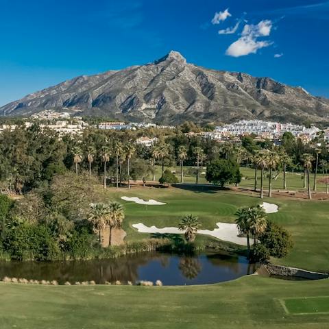 Embrace the beauty of Marbella from this home on the edge of Las Brisas golf course