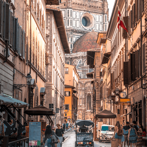 Venture out to explore the quaint streets of Florence, with their gorgeous historical architecture