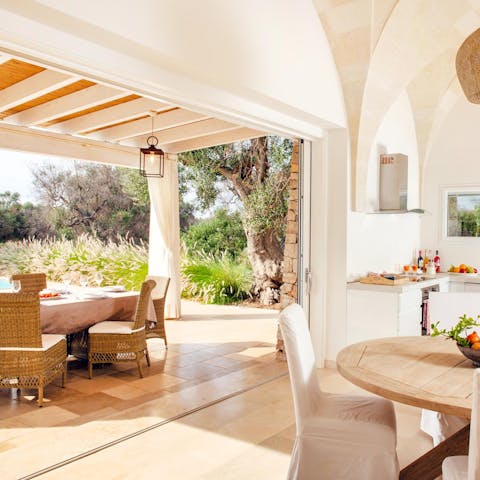 Blend indoor and outdoor living effortlessly with the huge patio doors