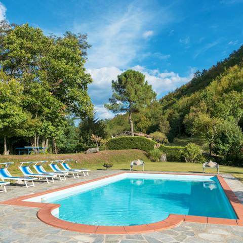 Cool off from the Tuscan heat with a refreshing dip in the private pool