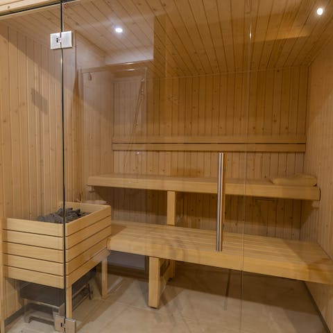 Warm up in your private sauna after a day on the slopes