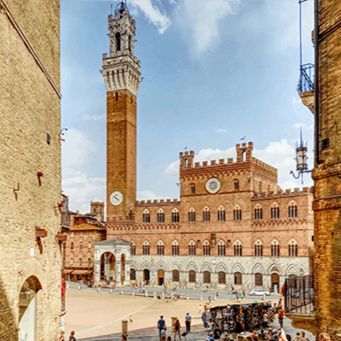 Visit the central square, Piazza del Campo, in Siena