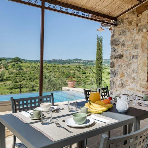 Take your breakfast onto the terrace for a refreshing start to the day