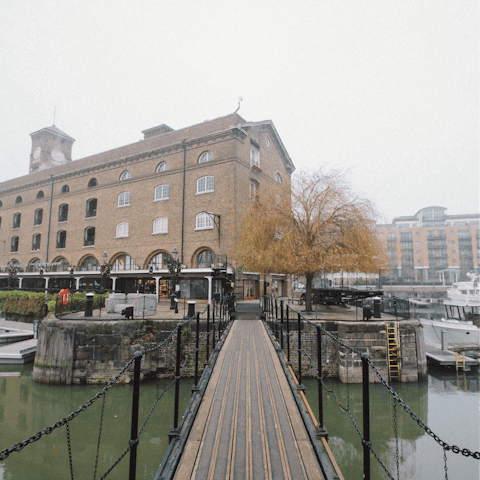 Wander through the marina at St Katharine's Docks, just a nineteen-minute walk from the home