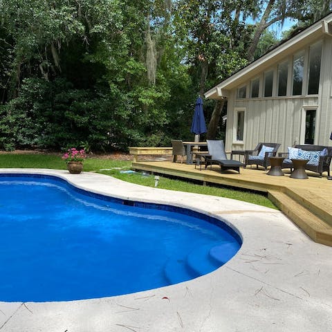 Cool off in the private pool