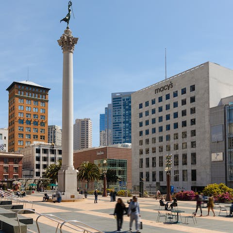 Stay a short walk from the bustling entertainment hub of Union Square