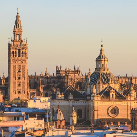 Step outside and walk to Seville's iconic sights