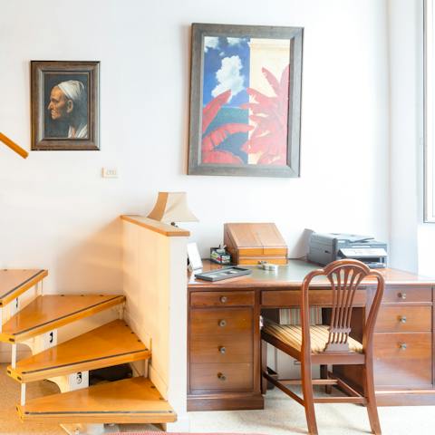 Catch up on some work with the dedicated workspace