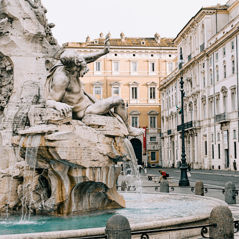 Stroll to the elegant Piazza Navona, a four-minute walk away