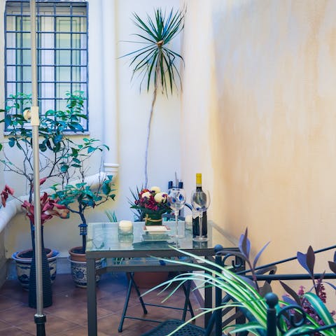 Enjoy your morning coffee on the furnished terrace