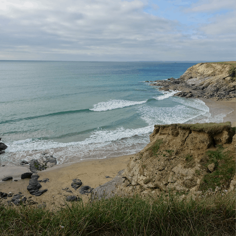 Drive twenty minutes to the starting point of the rugged South West Coastal Path