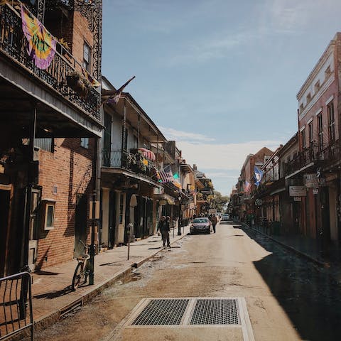 Drive ten minutes to see the historic French Quarter