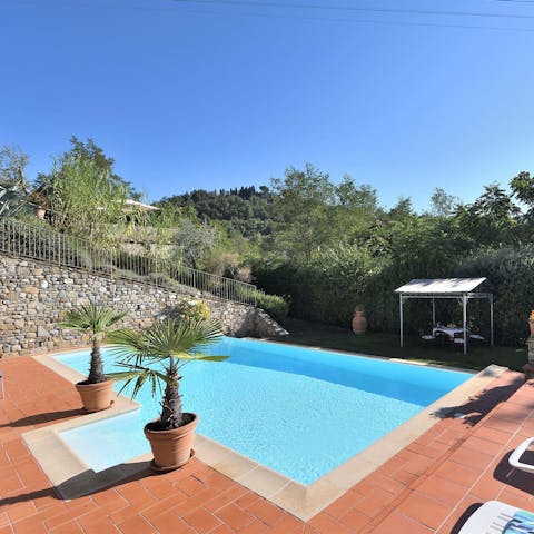 Lounge in the private pool to beat the heat