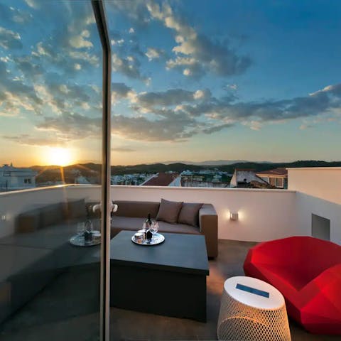 Enjoy the best views in the house from the  rooftop lounge
