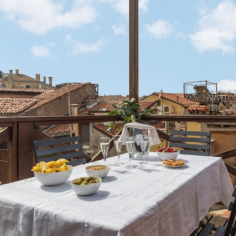 Sip a bellini on your private terrace