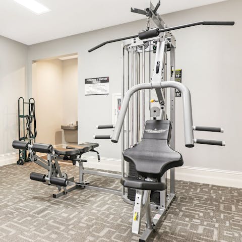 Work off some beignets at the on-site gym