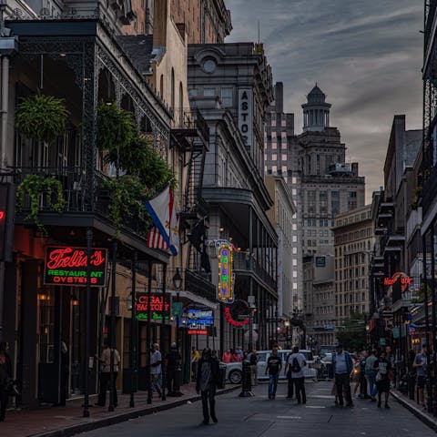 Stroll over to the French Quarter in five minutes
