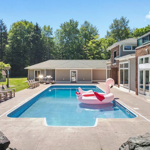 Plunge into the outdoor pool for summer fun in the sun