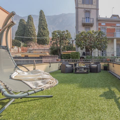 Soak up the Italian sun as you sip wine on the terrace