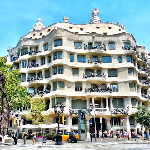 Spend the day exploring the interiors of Casa Milà, five minutes away on foot