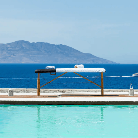 Relax and unwind – arrange a massage with a sea view on the private terrace