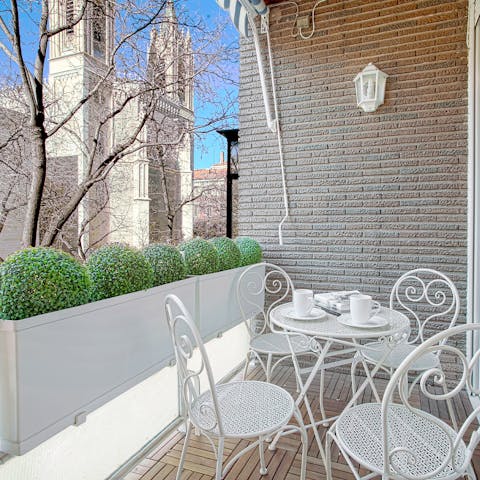 Have a glass of Cava on your balcony with its views over the neighbourhood