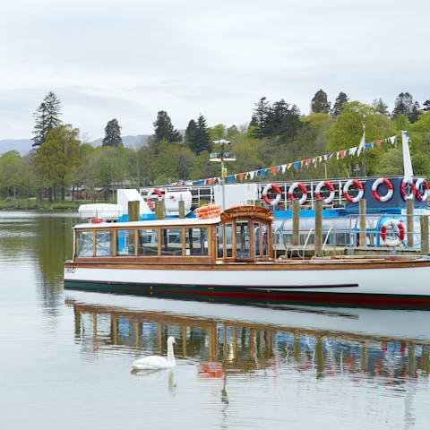 Take a boat trip out on Lake Windermere, a short drive away
