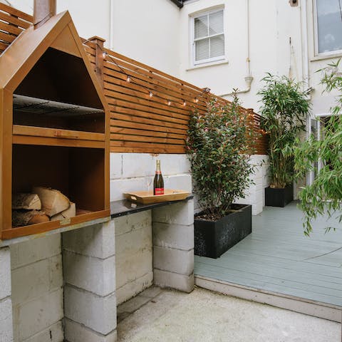 Fire up the patio garden's barbecue for a celebratory alfresco feast