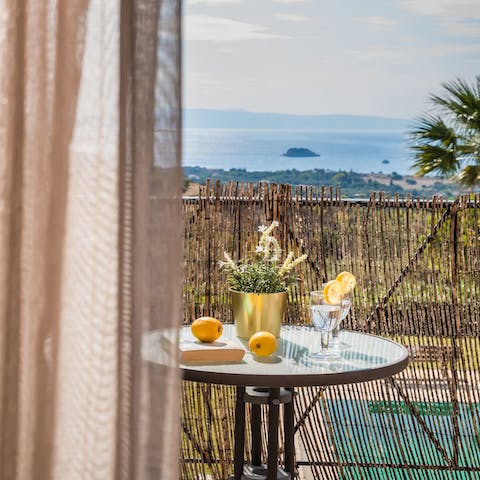 Admire stunning sea views from the private balcony, and sit out to watch the sunset in the evening