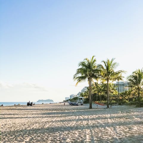 Spend time on the Fort Lauderdale beaches, just a two-minute walk away
