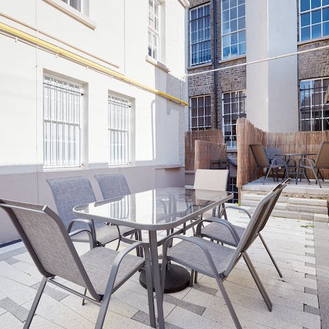 Bask in the Irish sunshine from the shared terrace