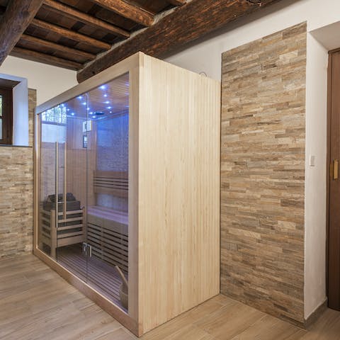 Enjoy a session in the sauna and leave with a glow on your face