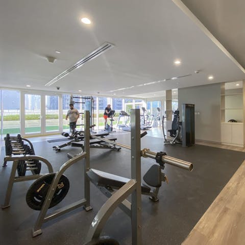 Work up a sweat in the communal gym