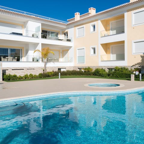 Take a dip in the refreshing communal pool