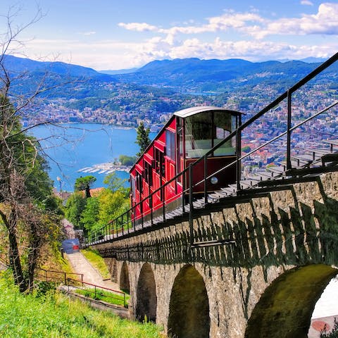 Take a ride up the Lugano Città–Stazione funicular for fabulous views across the city