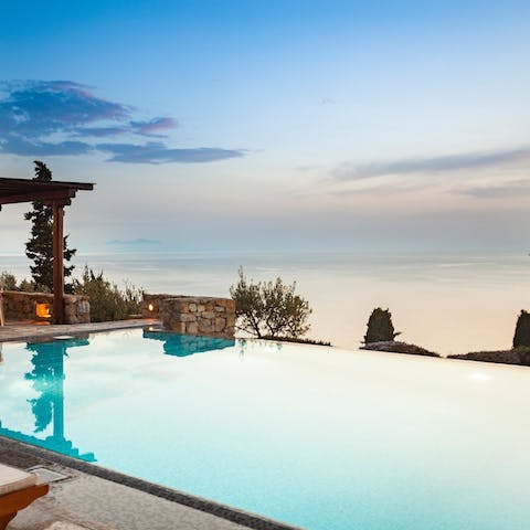 Cool off in the hot, Mediterranean sun with a dip in the private pool