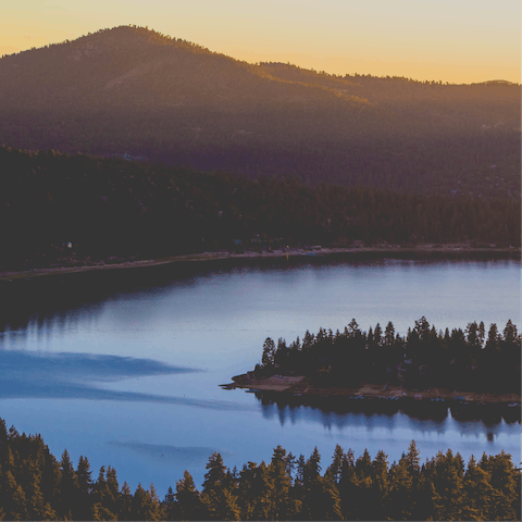 Catch the sunset at Big Bear Lake