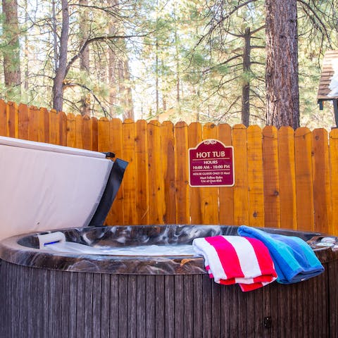 Relax in the hot tub