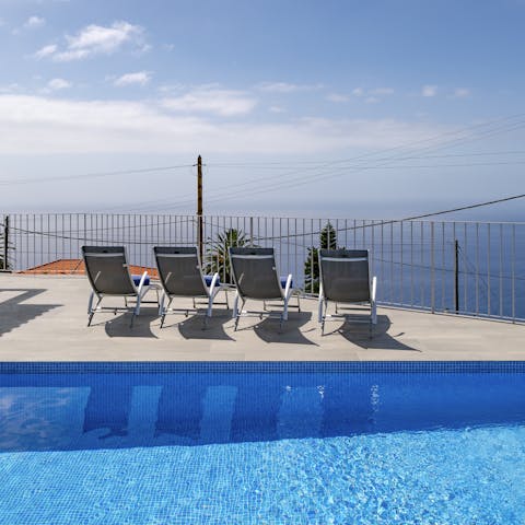 Enjoy a refreshing swim in your private outdoor pool, or lounge while you enjoy the sea views
