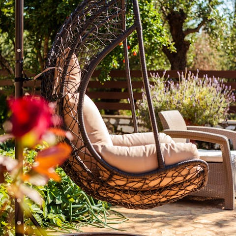Lounge around amidst the Mediterranean fragrances of the garden