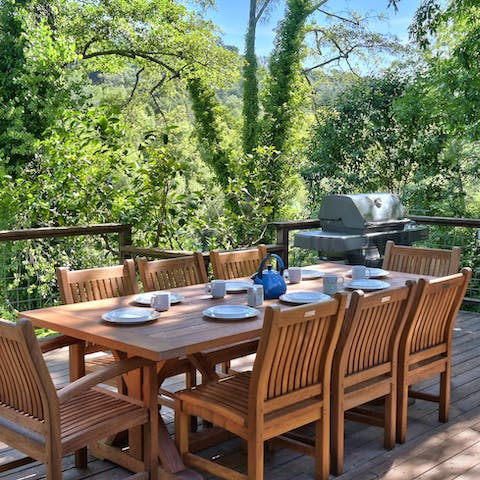 Tuck into meals alfresco with loved ones on your outdoor dining set