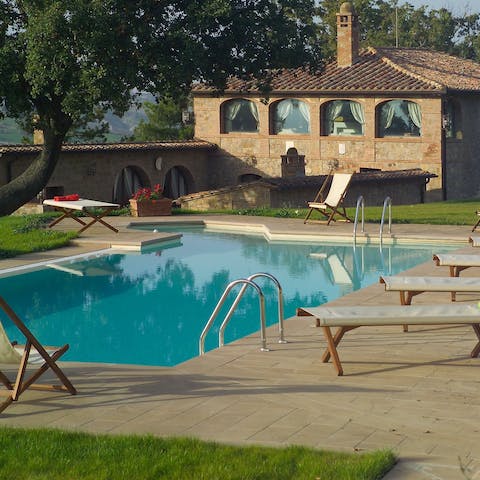 Swim gentle laps in the private pool after a morning discovering the Tuscan countryside