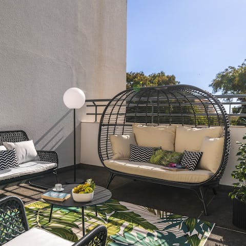 Soak up the sunshine from the outdoor lounge