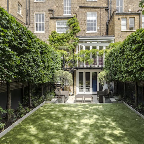 Serve a pot of Earl Grey on the sunny patio of your private garden