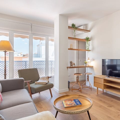 Kick back and relax in the Scandi-inspired living space