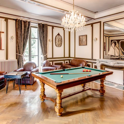 You'll never be bored with this classic billiards room