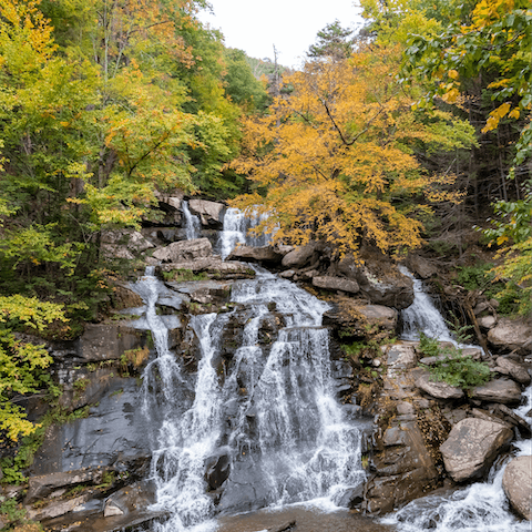 Head to the trails of the Catskill mountains, starting a fifteen-minute drive away